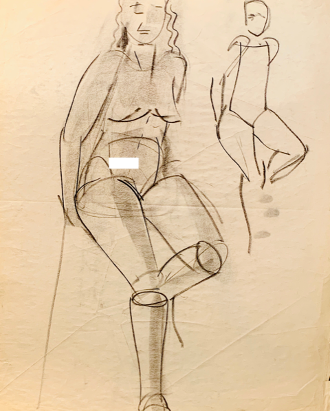 Sketch of Female Figure in Swimsuit by Pencil Stock Illustration -  Illustration of graphics, artwork: 147478428